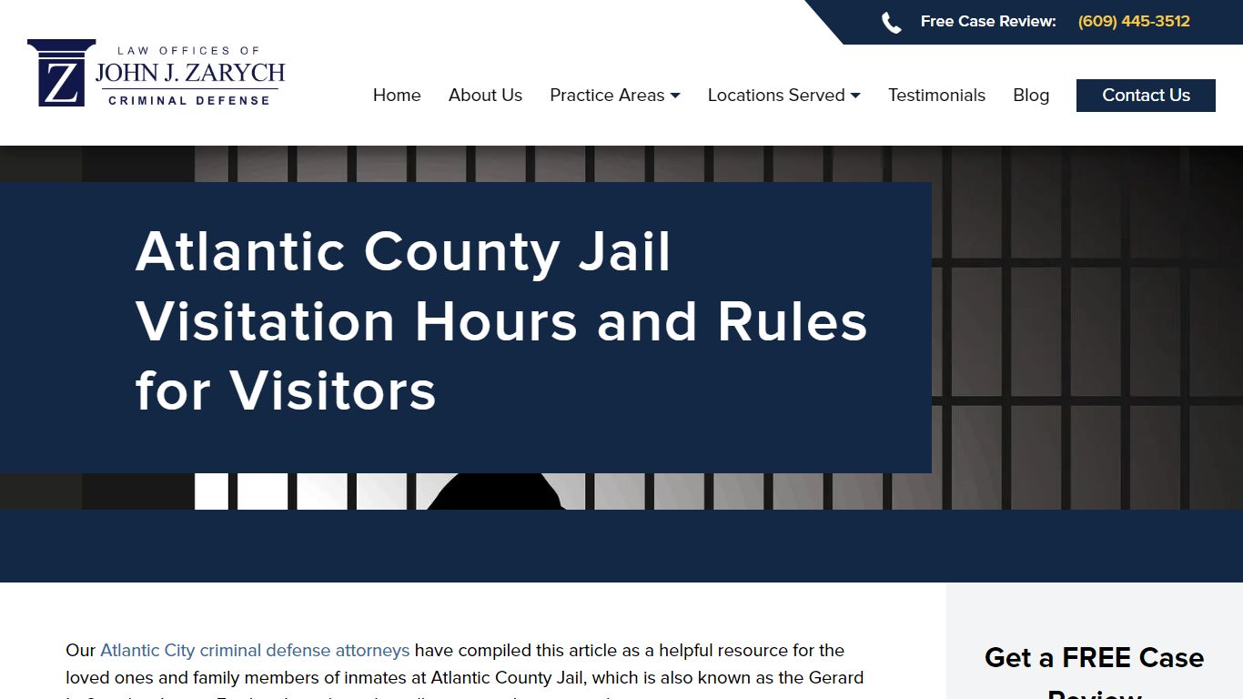 Atlantic County Jail Visitation Hours and Rules for Visitors - John Zarych