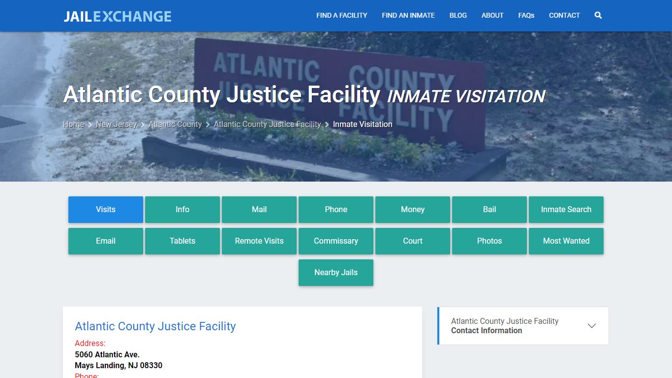 Inmate Visitation - Atlantic County Justice Facility, NJ - Jail Exchange