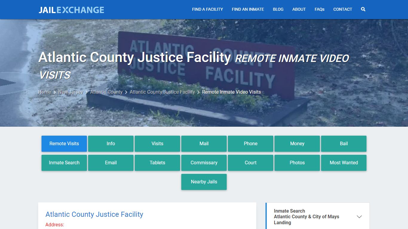 Video Visitation - Atlantic County Justice Facility, NJ - Jail Exchange